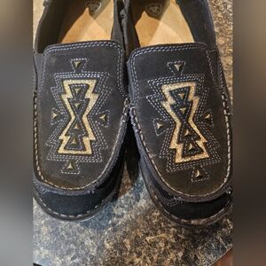 Black ariat slip ons